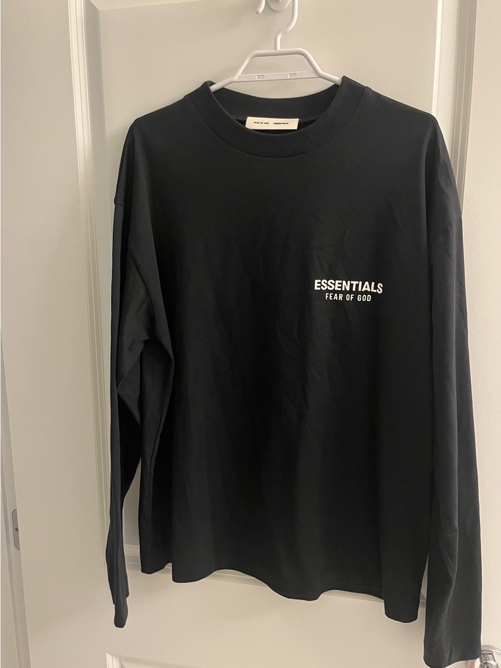 Fear of God ESSENTIALS Black Long Sleeve Tee – Size S